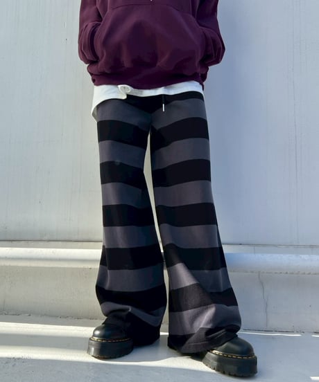 Knit Wide Pants'Bold Stripe'#91177