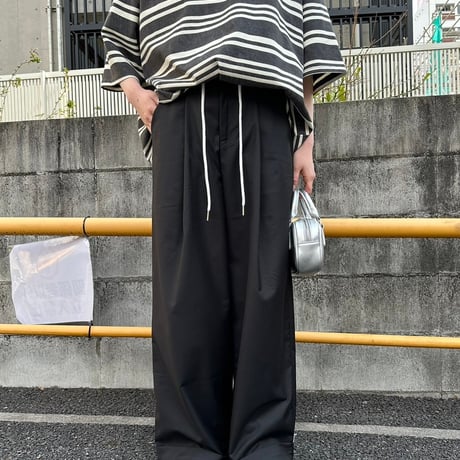 Wide Straight Pants'Roll-up'#6629