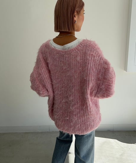 【¥6,800→¥5,900】Shaggy Knit'V-neck'#9356