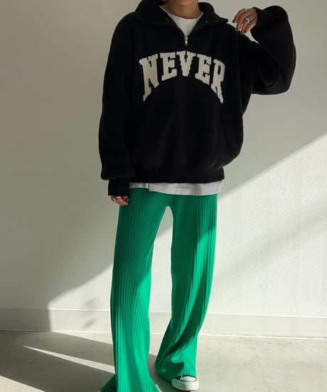 【¥7,400→¥6,9000Half zip knit'NEVER'#k-011