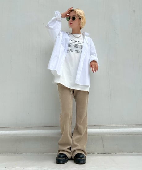 Loose Silhouette Shirt'Color Stitching'#8080