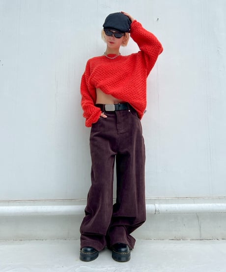 Corduroy Wide Pants'With Belt'#9358