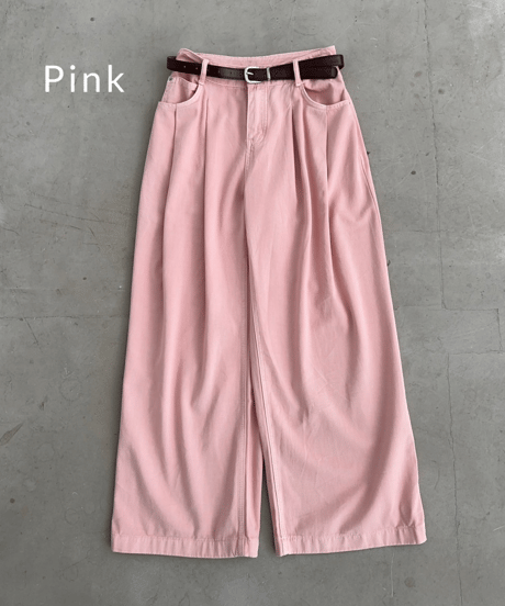 Wide Pants'With Belt'#888