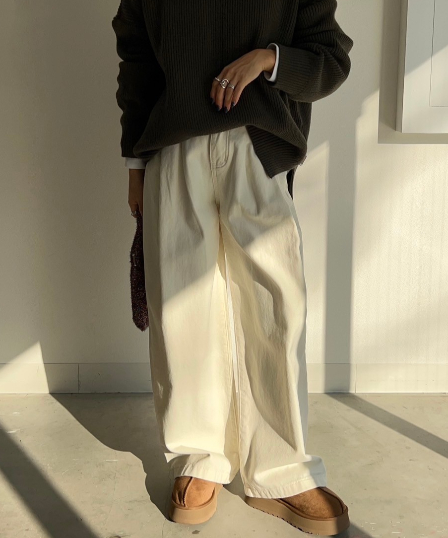 Wide Pants'With Belt'#9570