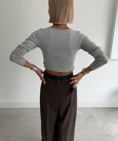 【¥4,800→¥4,300】Long Sleeve Tops'Cropped'#7606