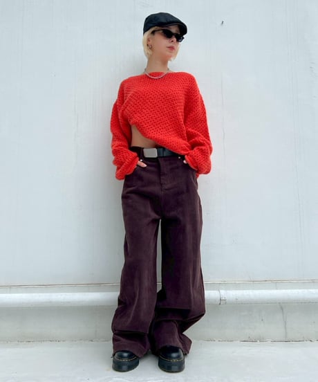 Corduroy Wide Pants'With Belt'#9358