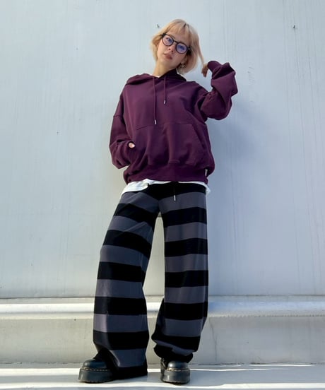 Knit Wide Pants'Bold Stripe'#91177