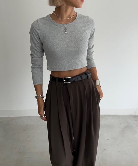 【¥4,800→¥4,300】Long Sleeve Tops'Cropped'#7606