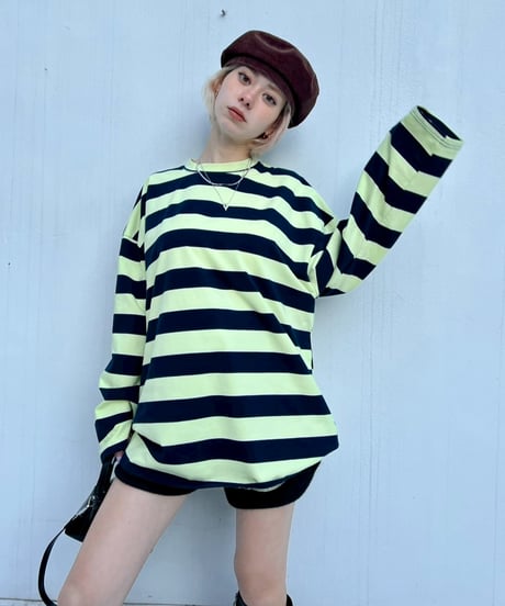 Loose Fit LS Tee'Ueban Border'#970559