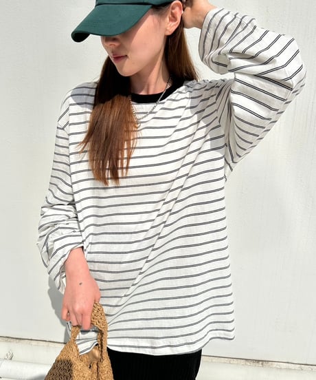 【¥6,800→¥6,300】Wide Long Sleeve-T'Border'#81101
