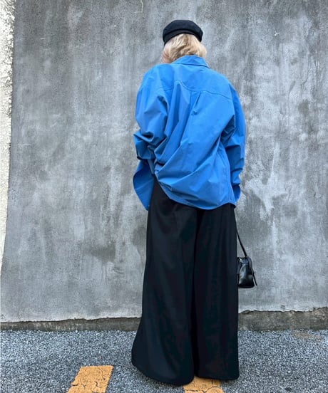 Loose Silhouette Shirt'Color Stitching'#8080