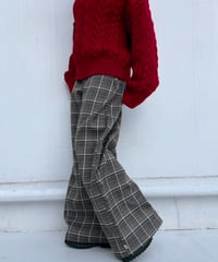Plaid Wide Pants'With Belt'#3197