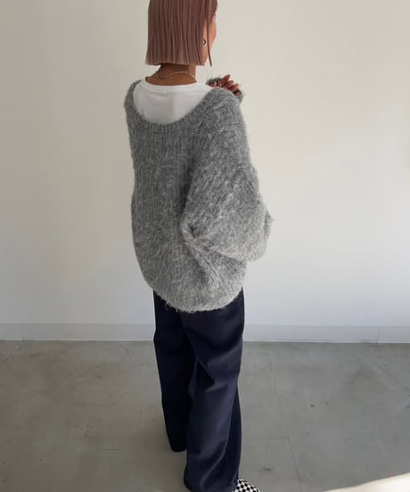 【¥6,800→¥5,900】Shaggy Knit'V-neck'#9356