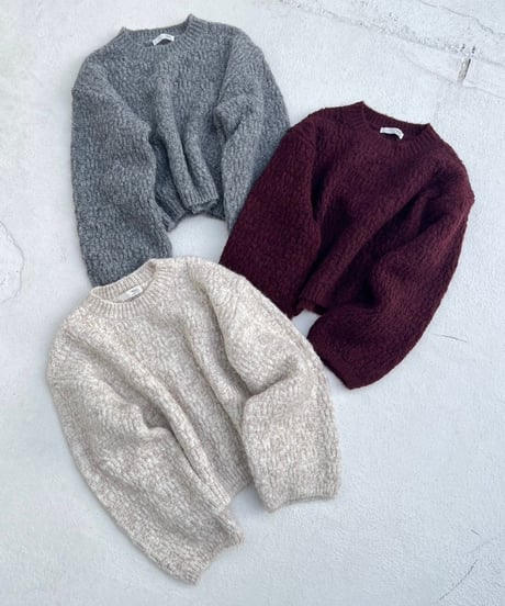 Mix Color Knit'Wide Sleeve'#8096