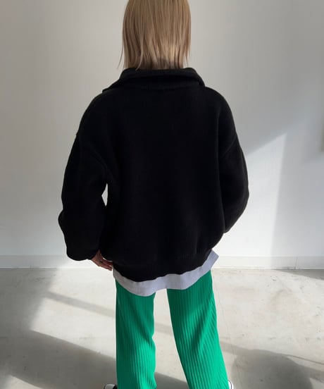 【¥7,400→¥6,9000Half zip knit'NEVER'#k-011