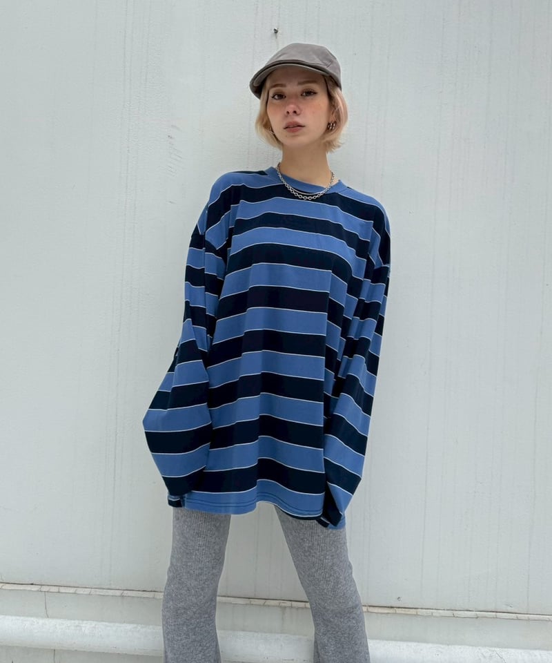 Loose Fit LS Tee'Ueban Border'#970559 | tableth