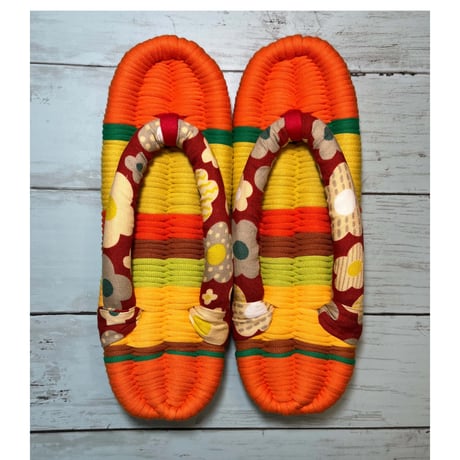 布ぞうり　マロン 布草履と華らんたん Meri