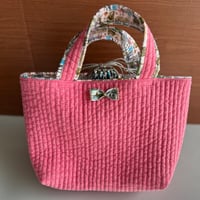 保冷ランチトートバッグ　（ヌビキルト×リバティ　プールパーティー）
