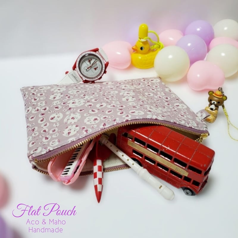 オーダー受付ページパネル生地 ミニポーチ フラットポーチ 女の子