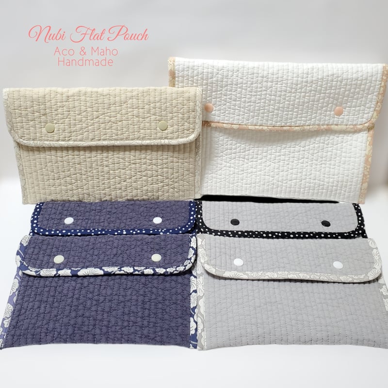B6サイズ ヌビフラットポーチ GL×GR】グレー | Aco & Maho