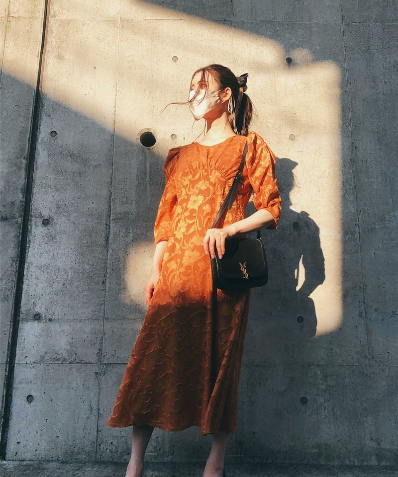 Chiffon jacquard onepiece | MAHOROOGINO