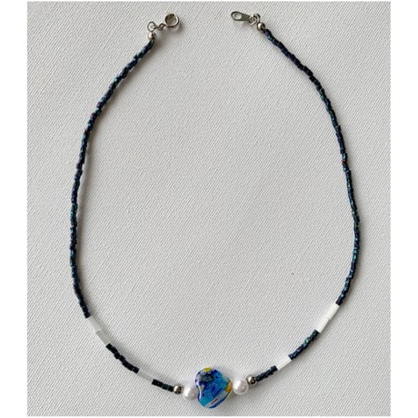 heart necklace (blue)