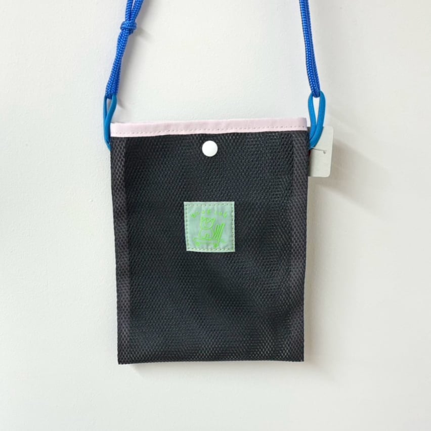 限定出品　SALE ユキエモン　20cmファスナー　サコッシュ　パッチワーク ミニサコッシュ メッシュバージョン | roll