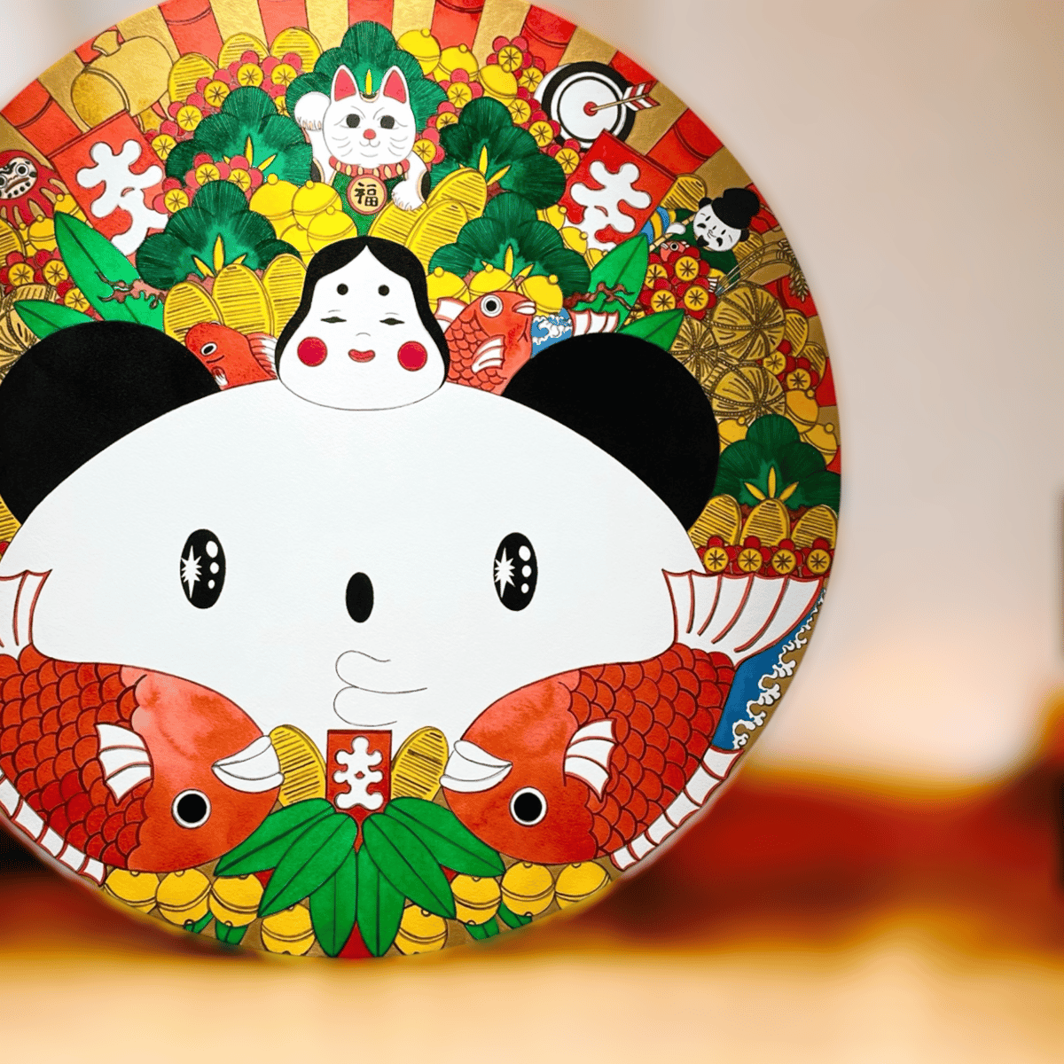 パンダ絵師 あごぱん 「福寄せパンダの大熊手」 | ギャラリー兼井