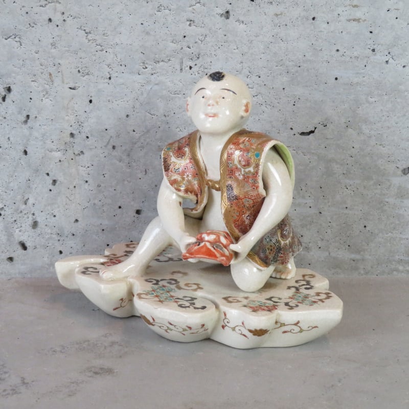 京薩摩 金襴手 唐子置物（鬼面） | ギャラリー兼井