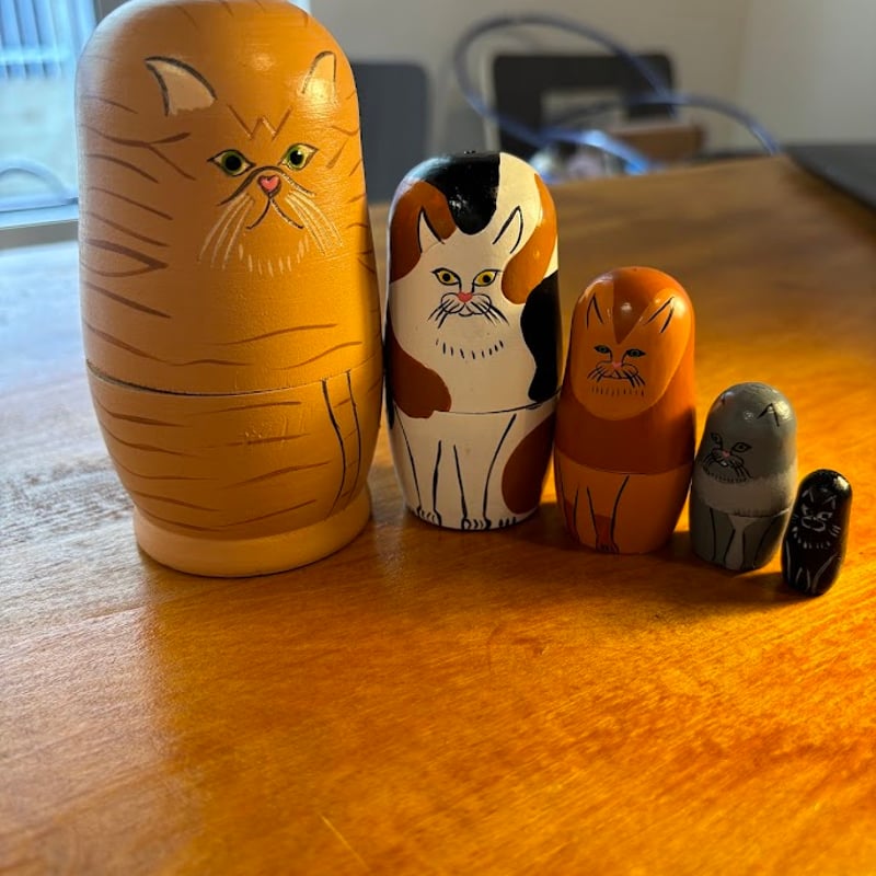 マトリョーシカ 猫 | 猫雑貨店と猫ラベルの酒店 3匹の猫