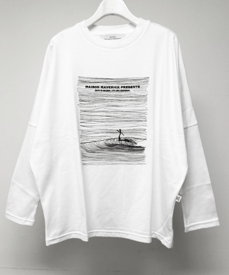 【MAISON MAVERICK PRESENTS】　ご予約  WAVE RIDER Embroidered Dolman Sleeve Tee