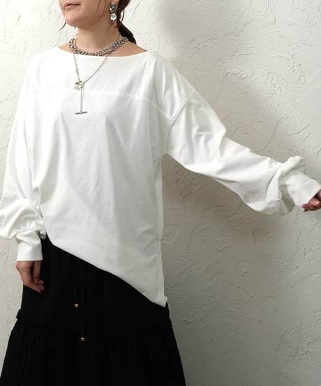 Boat neck　long tee