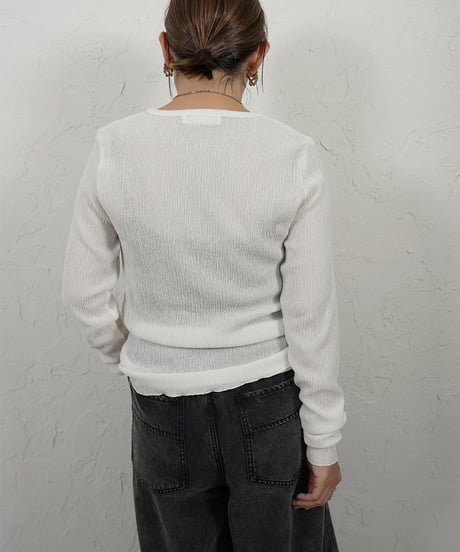 Karl Mayer　boat neck pullover【white,blackラスト2点】