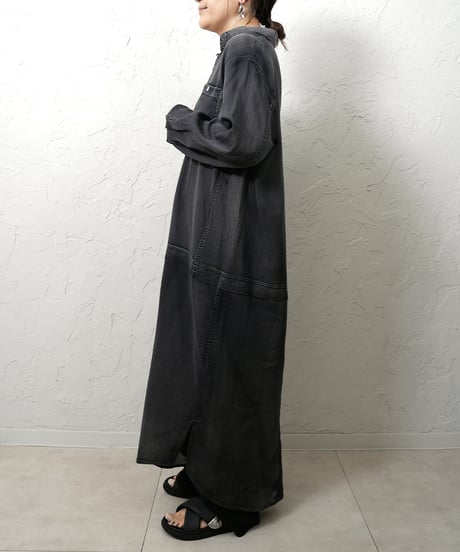Sheer denim one-piece【blackラスト1点】