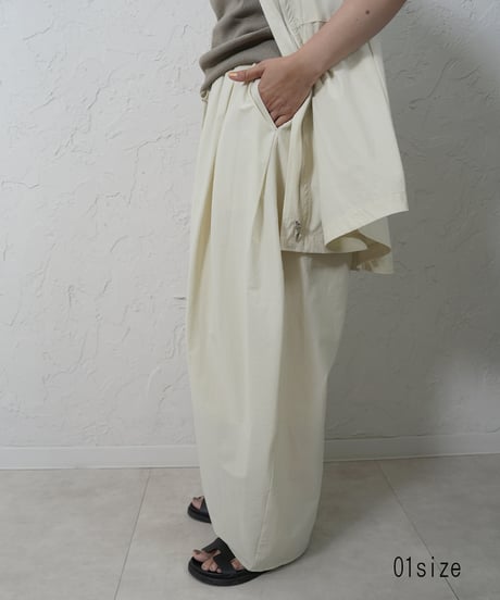 Stretch  nylon tuckpants　【ラスト1点】