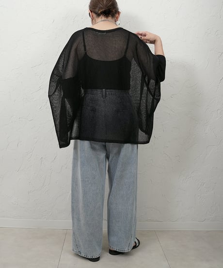 Side tuck curve loose denim Pants　長い方のみ