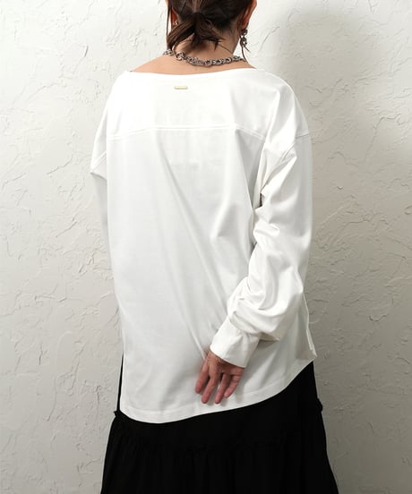 Boat neck　long tee