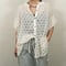 【siro de labonte】 ご予約 fringe jacquard tuck sleeve blouse