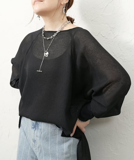 Raglan sleeve loose tops【blackラスト1点】