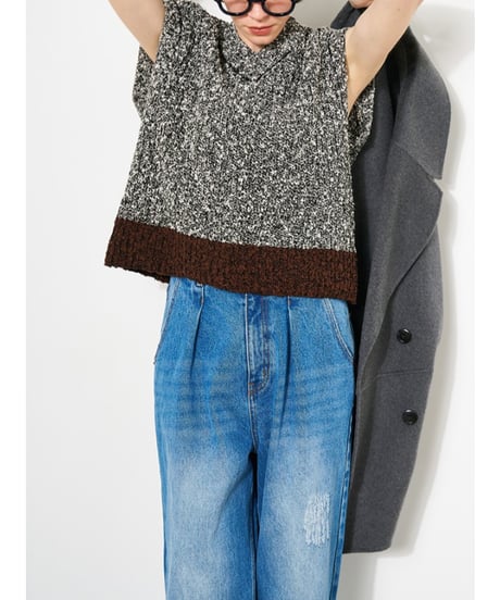 【YENN】　ご予約  BI COLOR KNIT VEST