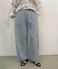 【Liren別注低身長size】　Side tuck linen wide denim pants  ラスト2点❗️