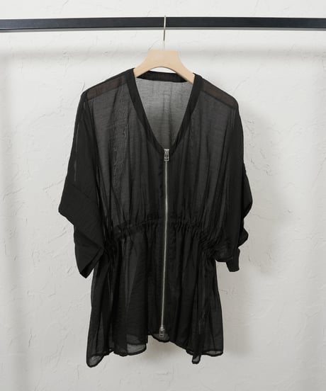 ZIP sheer flare cardigan