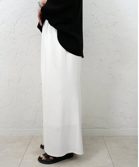 Linen blend soft flare skirt