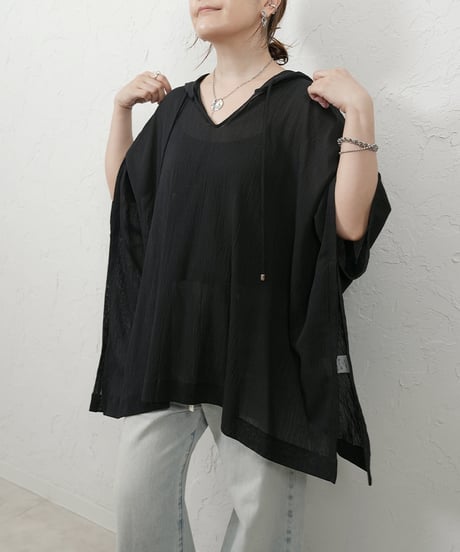 Sheer mesh poncho TOPS【ラスト1点】