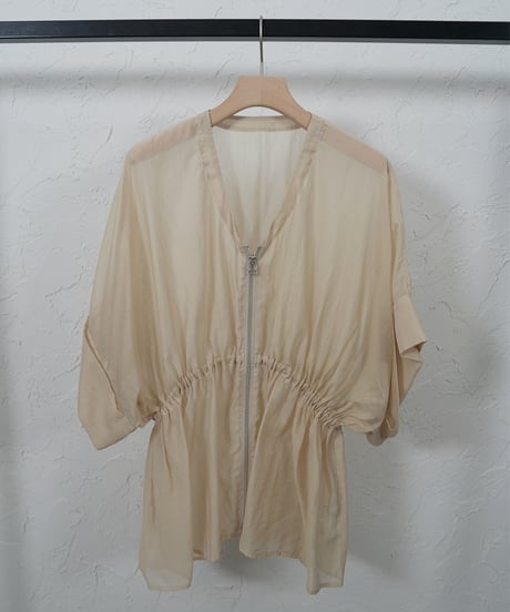 ZIP sheer flare cardigan