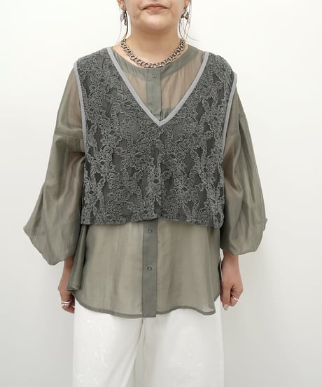【ayene】　ご予約  テンセルシアーブラウス