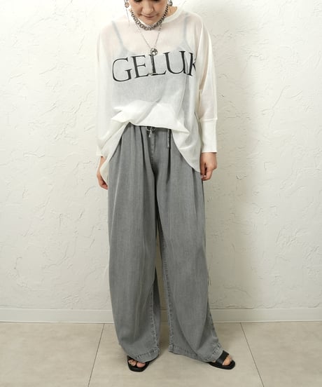Logo sheer dolman knit 【Whiteラスト2点】