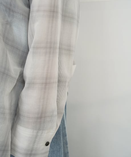 【PASSIONE】　ご予約  シアーコットンチェックVshirt