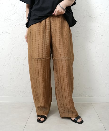 Tencel linen race stripe pants 追加！