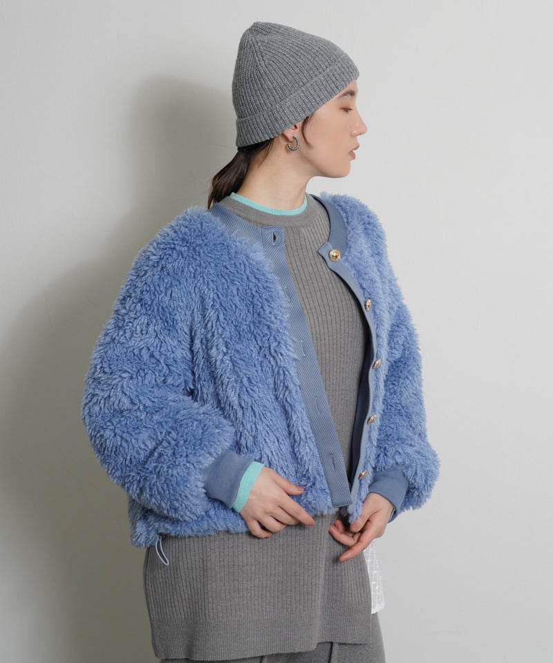 5nami 新品　CYAN TOKYO ウールシャギー ブルゾンジャケット CYAN tokyo】 ご予約 シャギーボアドロストブルゾン | select shop
